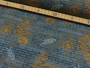 Preview: Baumwoll Jersey Motorcross Grau/Orange